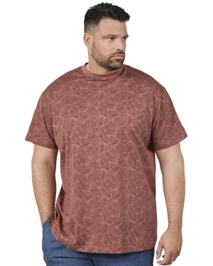 Duży męski wzorzysty t-shirt koszulka z krótkim rękawem North Latitude 61318-0740 brązowa (3XL) | 3XL