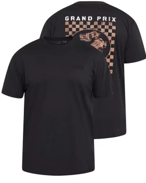 Duży męski t-shirt z nadrukiem na plecach koszulka z krótkim rękawem North Latitude 61165-0099 czarna (3XL) | 3XL