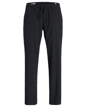 Duże męskie spodnie chinosy z lnem Jack & Jones 12294266 czarne (46S) | 46S