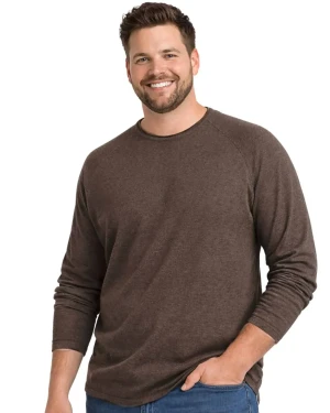 Duża męska koszulka longsleeve długi rękaw Jack & Jones 12294247 brązowo-szary (5XL) | 5XL
