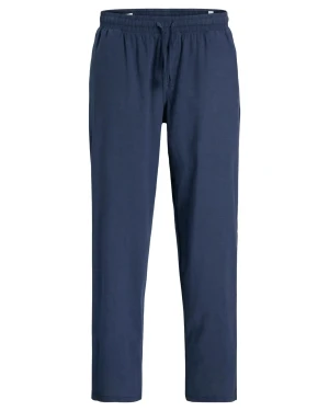 Duże męskie spodnie chinosy z lnem Jack & Jones 12294266 granatowe (54S) | 54S