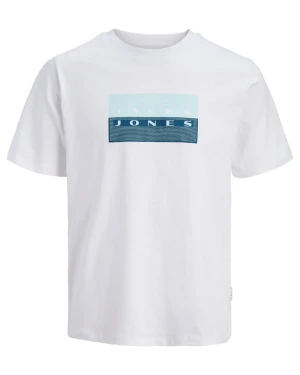 Duża męska koszulka z krótkim rękawem t-shirt z nadrukiem Jack & Jones 12297140 biały (4XL) | 4XL