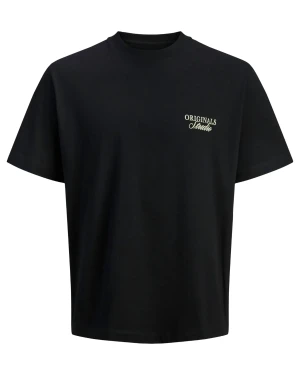 Duża męska koszulka krótki rękaw t-shirt z nadrukiem na plecach Jack & Jones 12288197 czarny (4XL) | 4XL