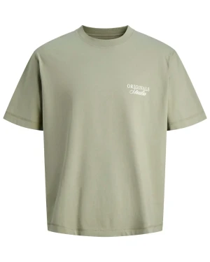 Duża męska koszulka krótki rękaw t-shirt z nadrukiem na plecach Jack & Jones 12288197 khaki (5XL) | 5XL