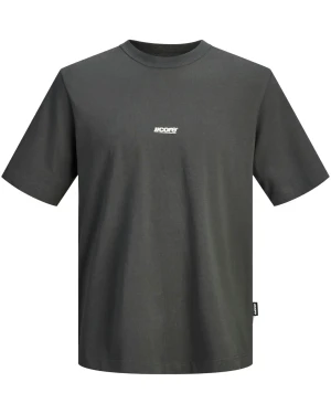 Duża męska koszulka krótki rękaw t-shirt z nadrukiem na plecach Jack & Jones 12297261 ciemnoszary (6XL) | 6XL