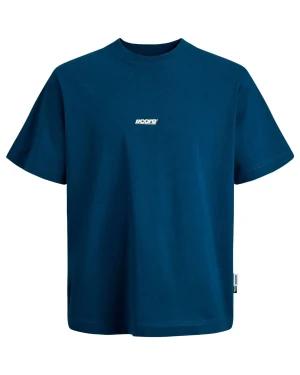 Duża męska koszulka krótki rękaw t-shirt z nadrukiem na plecach Jack & Jones 12297261 ciemnoniebieski (5XL) | 5XL