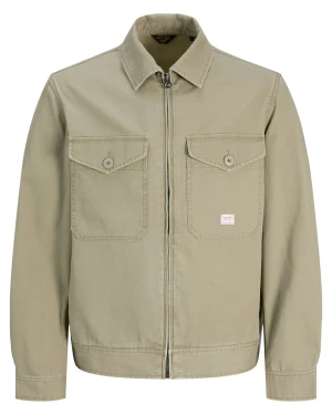 Duża męska lekka kurtka przejściowa z kołnierzykiem Jack & Jones 12294853 khaki (5XL) | 5XL