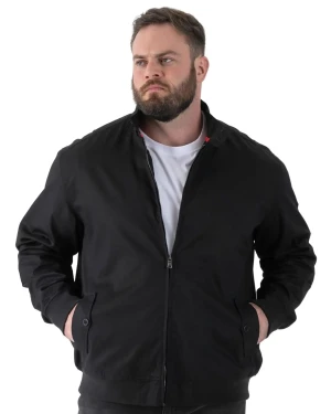 Duża męska przejściowa kurtka bomberka ze stójką Kent Duke D555 czarna (6XL) | 6XL