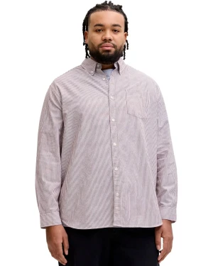 Duża koszula męska w delikatne paski długi rękaw Jack & Jones 12291898 fioletowa (5XL) | 5XL