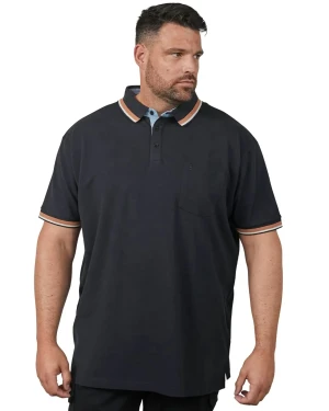 Duża męska polówka koszulka z kołnierzykiem North Latitude 61128-0099 czarna (8XL) | 8XL