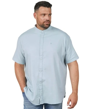 Duża męska gładka koszula z krótkim rękawem na stójce North Latitude 61358-2259 błękitna (8XL) | 8XL