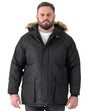 Duża męska kurtka zimowa parka Duke D555 Lovett czarna (7XL) | 7XL