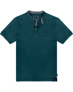 Duża męska koszulka polo na stójce gładka Double Urban Outfitters PS-3083 turkusowa (9XL) | 9XL