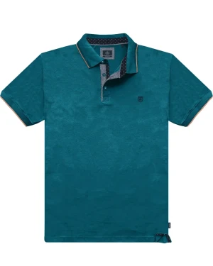 Duża męska koszulka polo Double Urban Outfitters PS-3079 turkusowa (6XL) | 6XL
