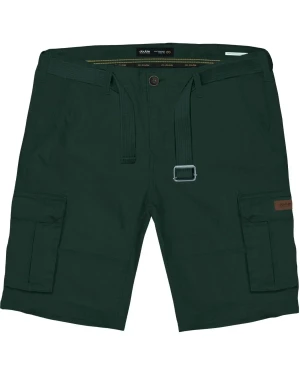 Duże męskie spodenki cargo bojówki z paskiem Double Urban Outfitters MSHO-7029 ciemnozielone (52R) | 52R