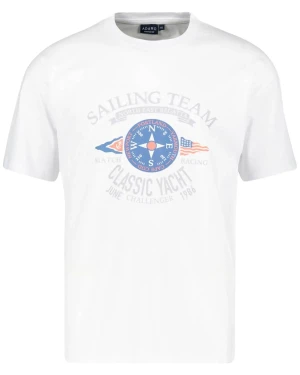 Duży męski t-shirt koszulka z nadrukiem Adamo 131611-100 biała (9XL) | 9XL