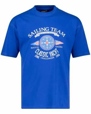 Duży męski t-shirt koszulka z nadrukiem Adamo 131611-340 niebieska (9XL) | 9XL