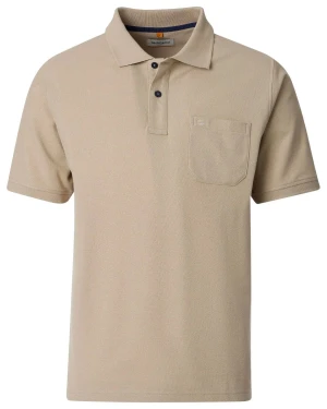 Duża męska koszulka polo z kołnierzykiem gładka Redmond 960-201 beżowa (5XL) | 5XL