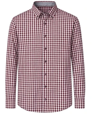 Duża męska koszula w kratkę  długi rękaw Kam 6351 czerwona  (7XL) | 7XL