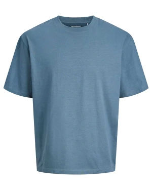 Duża męska koszulka z krótkim rękawem t-shirt gładki Jack & Jones 12250623 niebieski (8XL) | 8XL
