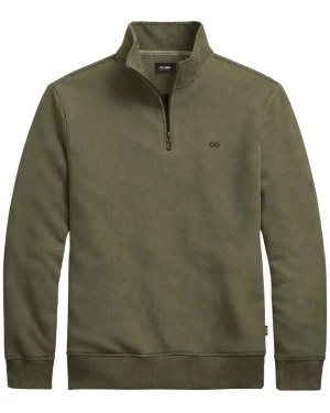 Duża męska bluza na krótki zamek ze stójką Double Urban Outfitters MTOP-1031 zielonoszara (4XL) | 4XL