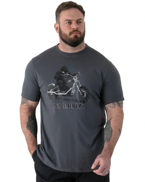 Duży męski t-shirt z wyrazistym nadrukiem Craig Duke D555 ciemnoszary (8XL) | 8XL
