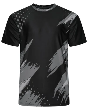 Duża męska sportowa koszulka t-shirt funkcyjny dla aktywnych Kam AP015 czarny (5XL) | 5XL