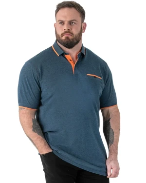 Duża męska koszulka polo z krótkim rękawem Harvey 3 Duke D555 ciemnoniebieska (5XL) | 5XL