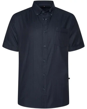 Duża męska koszula z krótkim rękawem Kam 6384 granatowa (6XL) | 6XL