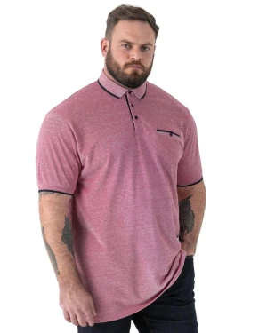 Duża męska koszulka polo z krótkim rękawem Harvey 2 Duke D555 czerwona (5XL) | 5XL
