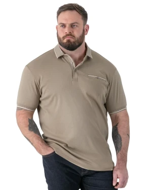 Duża męska gładka koszulka polo z krótkim rękawem Barrett 1 Duke D555 beżowa (4XL) | 4XL