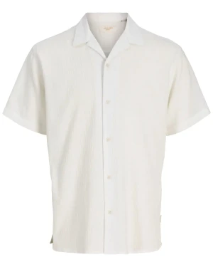 Duża męska muślinowa koszula z krótkim rękawem Jack & Jones 12298028 biała (7XL) | 7XL