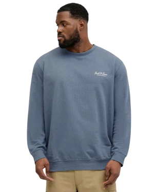 Duża męska cienka bluza wkładana przez głowę Jack & Jones 12294579 szaroniebieska (4XL) | 4XL