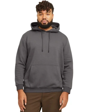 Duża męska bluza wkładana przez głowę z kapturem Jack & Jones 12250595 szara (6XL) | 6XL