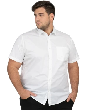 Duża męska bawełniana koszula krótki rękaw Double GS-5073 biała (9XL) | 9XL
