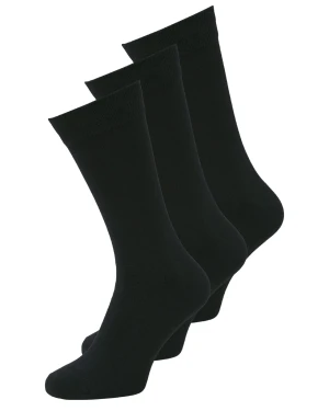 Duże męskie gładkie skarpetki  3-pak Jack & Jones 12268855 czarne (43-46) | 43-46
