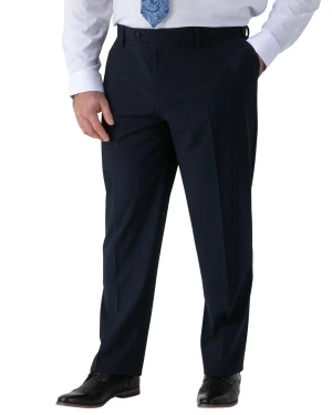 Duże męskie eleganckie gładkie spodnie Duke Ted ciemnogranatowe (52L) | 52L