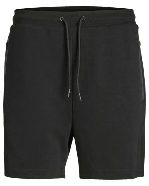 Duże męskie gładkie dresowe spodenki shorty Jack & Jones 12278605 czarne (54R) | 54R