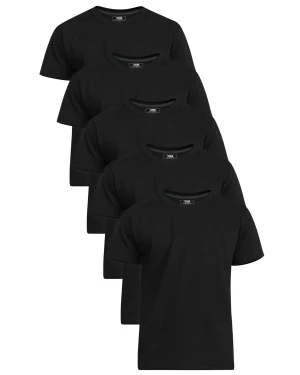 Duża męska koszulka krótki rękaw t-shirt 5-pak Duke D555 Smartly 1 czarny (2XL) | 2XL