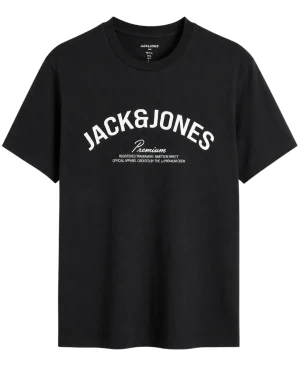 Duża męska koszulka t-shirt z napisem Jack & Jones 12302520 czarny (3XL) | 3XL