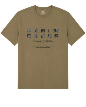 Duża męska koszulka krótki rękaw t-shirt Double Urban Outfitters TS-9131 khaki (9XL) | 9XL