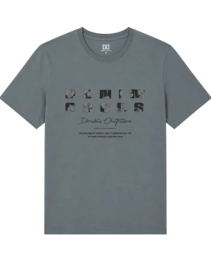 Duża męska koszulka krótki rękaw t-shirt Double Urban Outfitters TS-9131 szaroniebieski (8XL) | 8XL