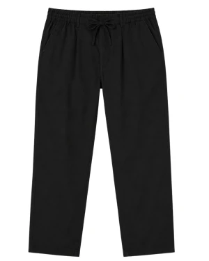 Duże męskie spodnie chinosy lniane Double Urban Outfitters CP-4104 czarne (46R) | 46R