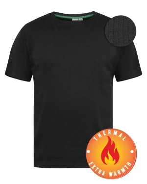 Duża męska koszulka termiczna z krótkim rękawem Duke D555 Motherwell czarna (8XL) | 8XL