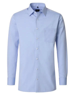 Duża męska gładka koszula z długim rękawem NON IRON Venti 002050-115 błękitna (46R) | 46R