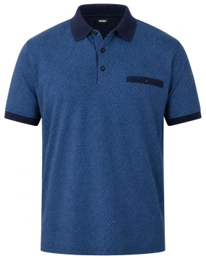 Duża męska koszulka polo wzorzysta z krótkim rękawem Murray Duke D555 granatowo-niebieska (9XL) | 9XL