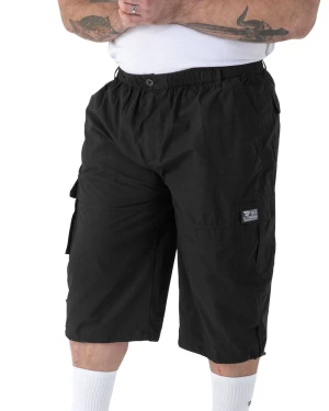 Duże męskie spodenki rybaczki bojówki za kolano Duke D555 Mason czarne (7XL) | 7XL