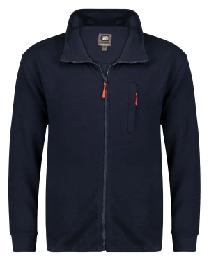 Duża bluza męska rozpinana Adamo 159114-360 ze stójką granatowa (2XL) | 2XL