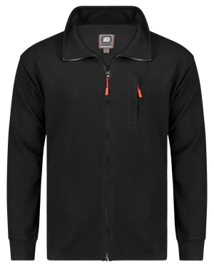 Duża bluza męska rozpinana  Adamo 159114-700 ze stójką czarna (10XL) | 10XL