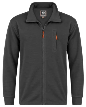 Duża bluza męska rozpinana  Adamo 159114-770 ze stójką ciemnoszara (6XL) | 6XL